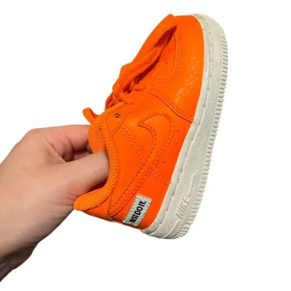 Nike Air Force 1 Neon Orange Sneakers Size 7C - Picture 6 of 10